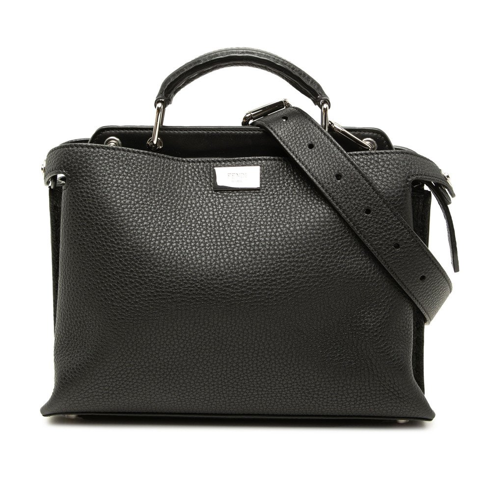 Pre-Loved Fendi Mini Leather Peekaboo Iconic Essential Satchel